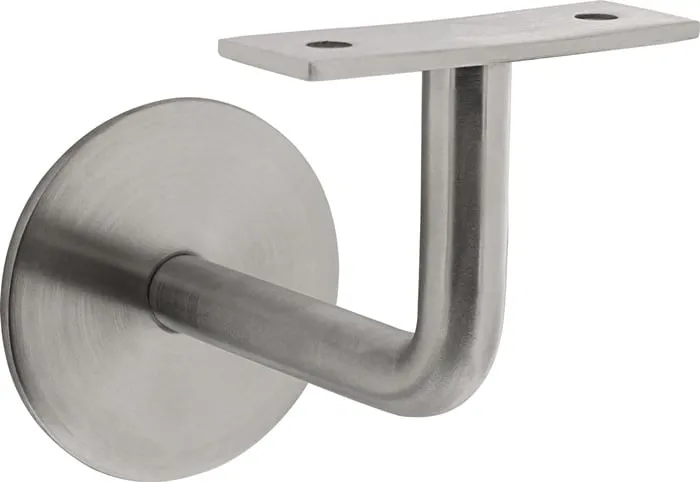 Handlaufträger VA ma D.Wandplatte 60mm ger.Auflage INTERSTEEL