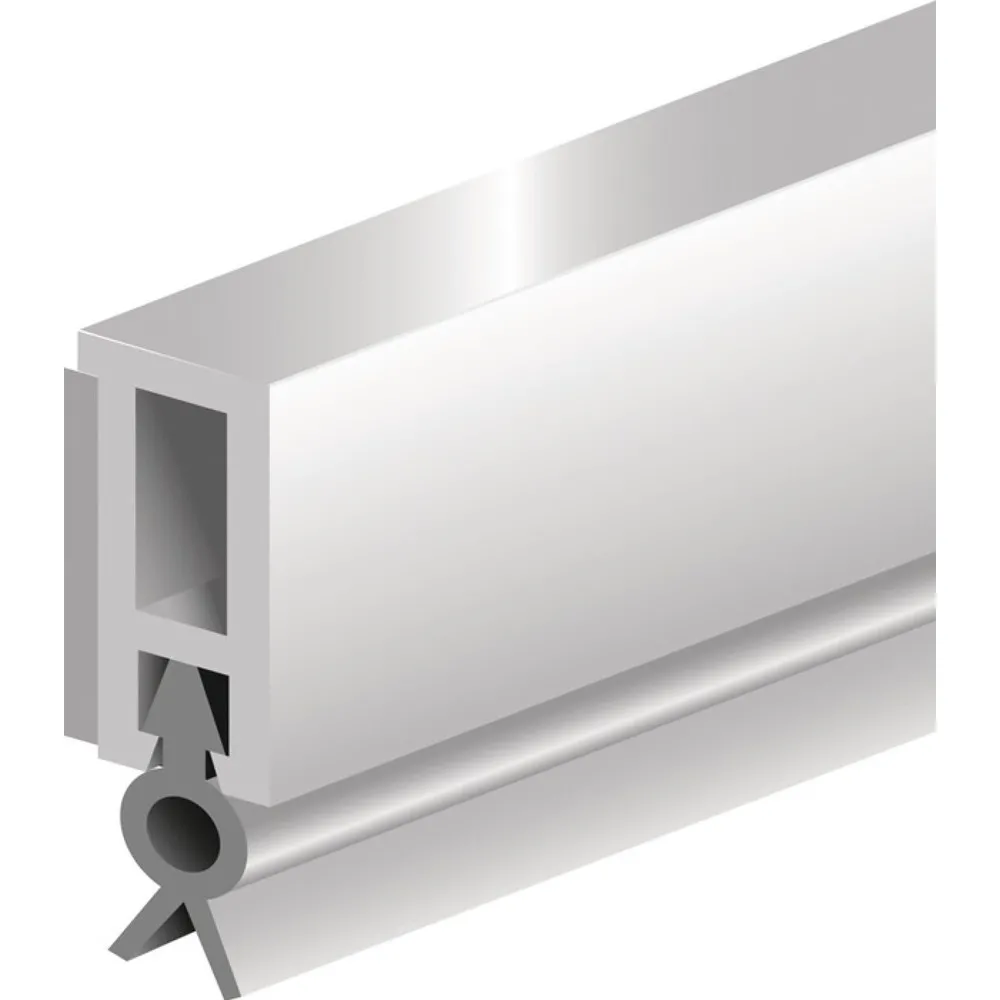 ELLEN Abdichtungsschiene PTS-ZK, blank weiß, Länge 2100 mm Breite 6 mm, mit weich PVC-Lippe