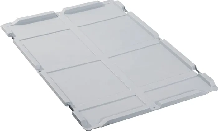 Scharnierdeckel PP L600xB400mm grau f.Transportstapelkasten ALLIT