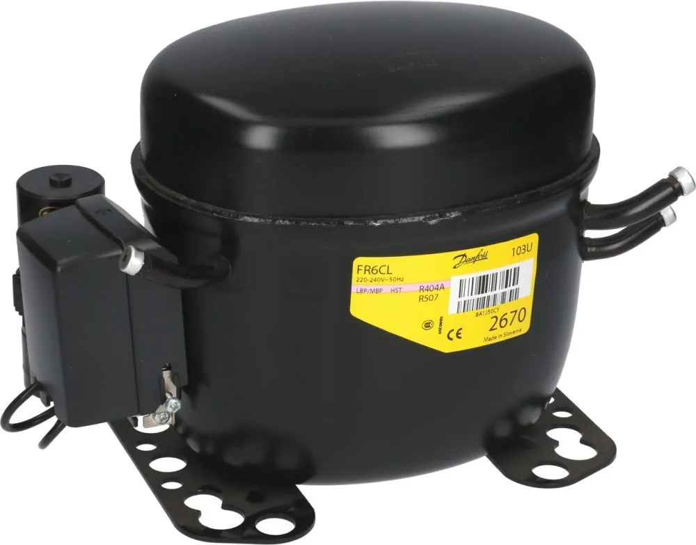 SECOP-DANFOSS FR6CL Kompressor 103U2670 LBP 50Hz 11kg 6,23 cc 1/5 HP
