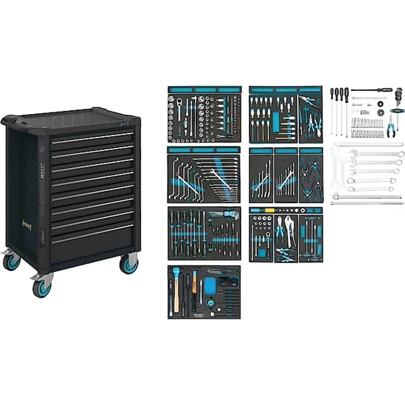 Hazet 179N-8-RAL7021/300 Werkstattwagen Mit Sortim