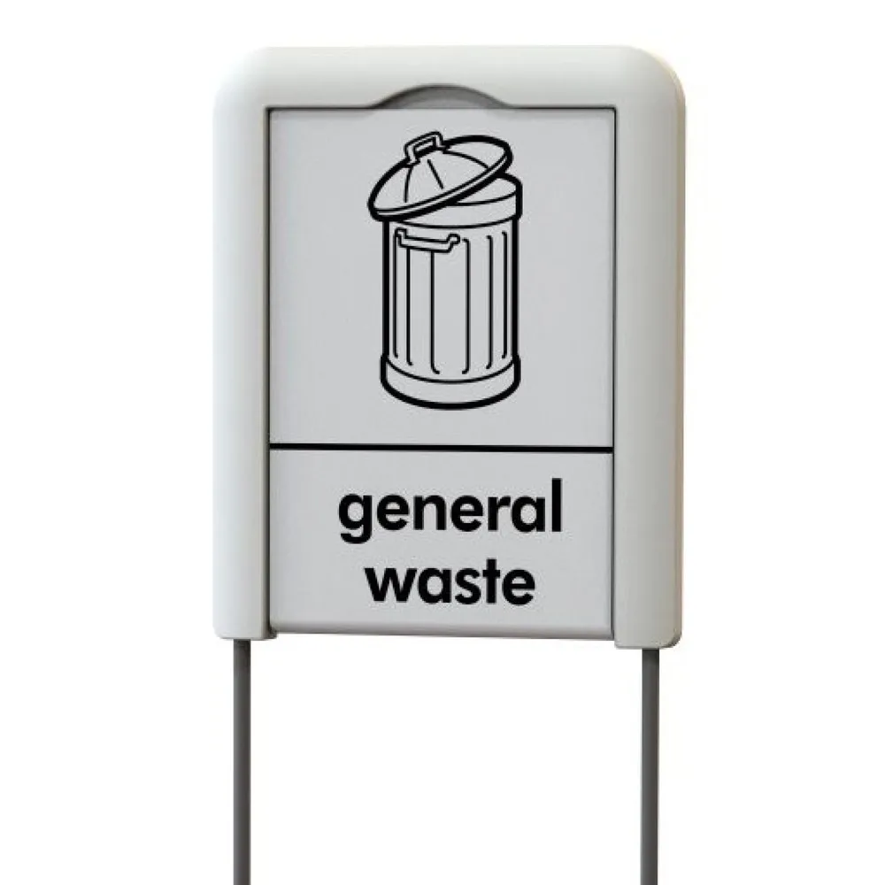 Hinweisschild für ENVIROBIN Midi Abfallbehälter