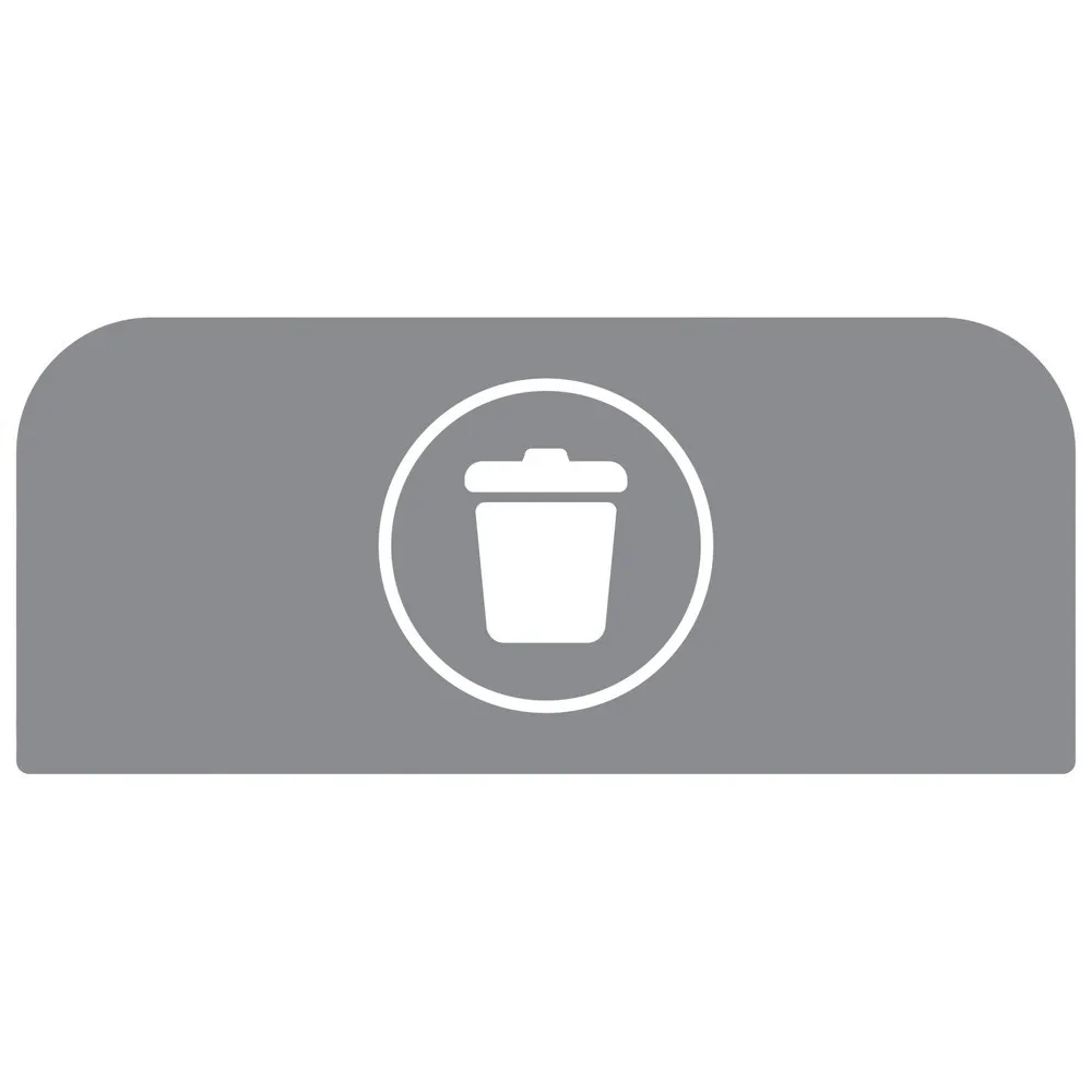 Hinweistafel Abfall für Rubbermaid® Configure Recycling Abfallbehälter, 57 Liter, grau