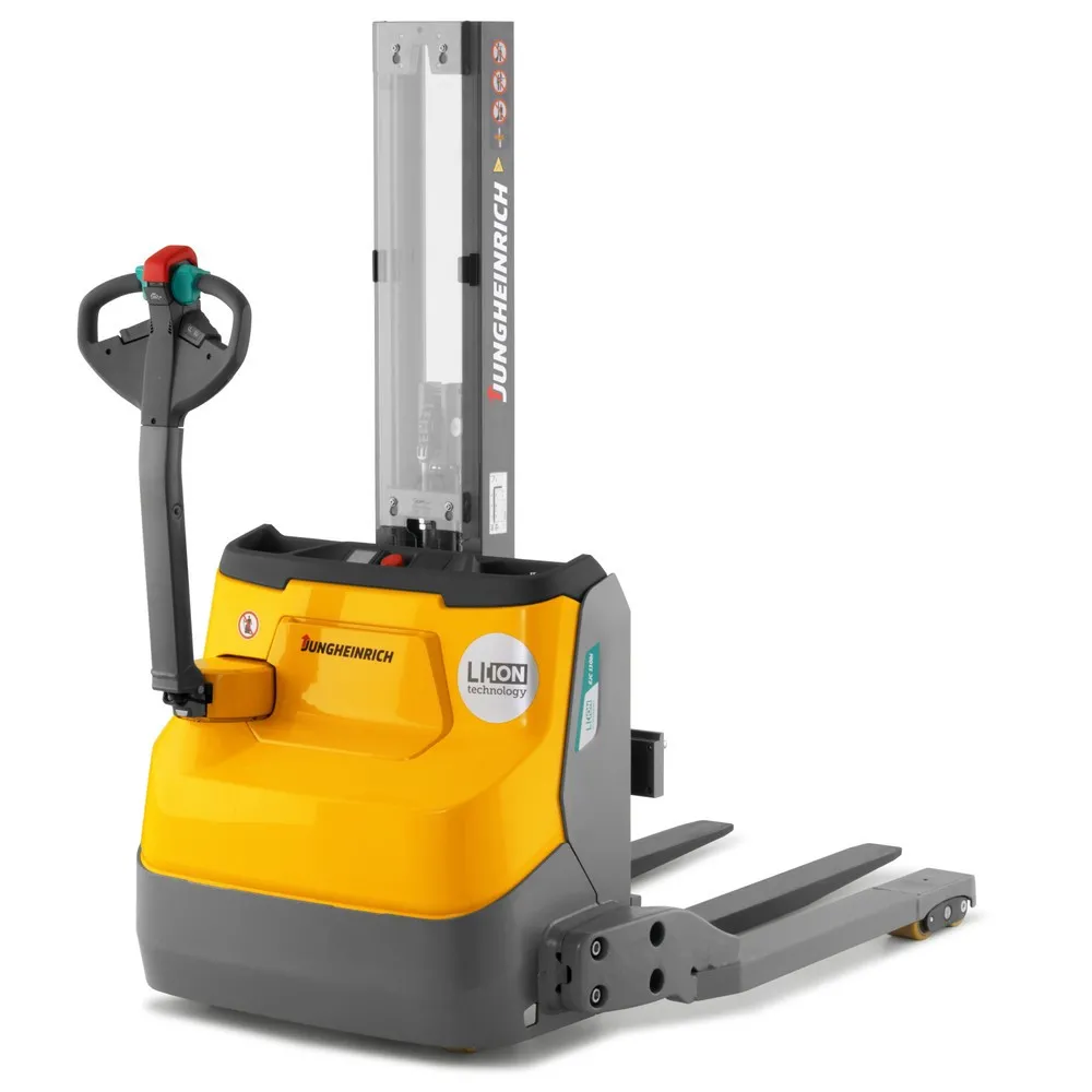 Jungheinrich Elektro-Hochhubwagen EJC 110bi E, Monomast, Hubhöhe 1.570 mm, Tragfähigkeit 1.000 kg, Proportionalhydraulik, Radarmabstand 1.070 mm