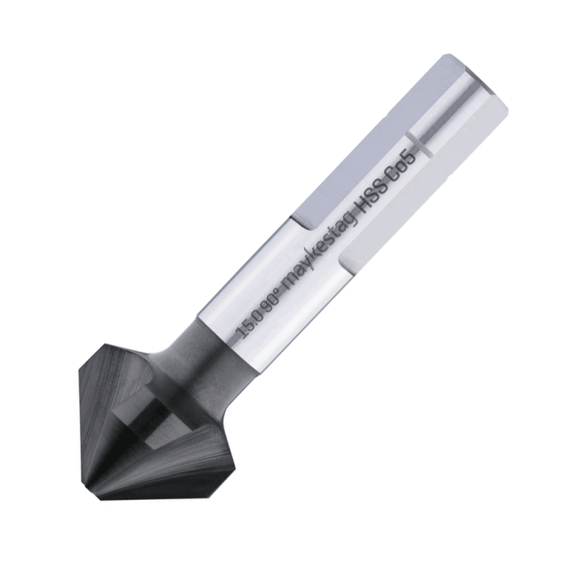 Kegelsenker 90° HSS-Co5 mit 3-Flächenschaft ungleich geteilt ALUNIT Alpen 12,4 mm