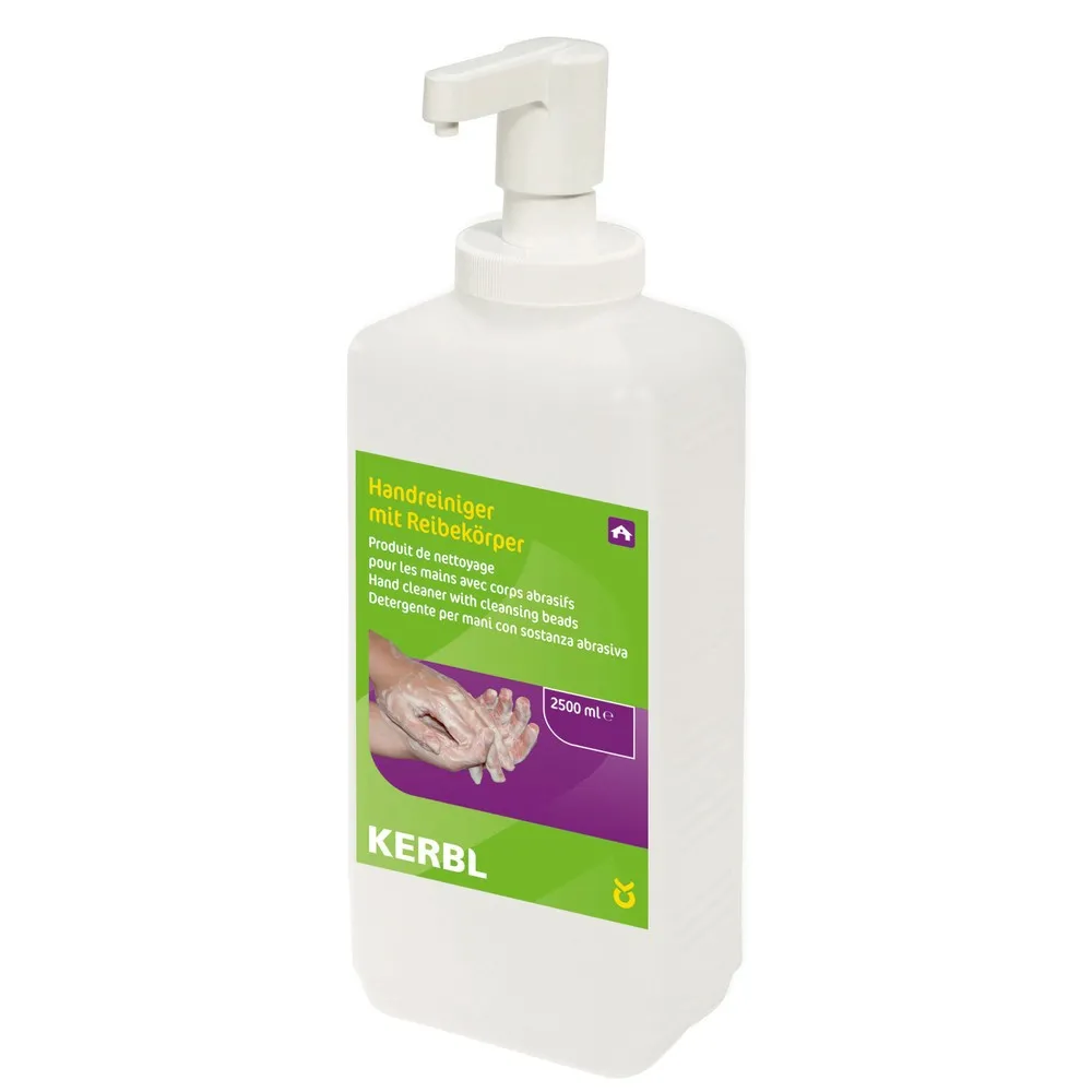 Kerbl Set Handreiniger mit Reibekörpern aus der Natur, 2.500 ml + Pumpe