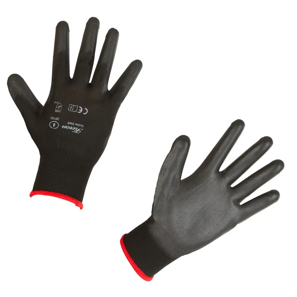 Keron PU-Handschuh Gnitter black-Feinstrickhandschuh, Größe 10