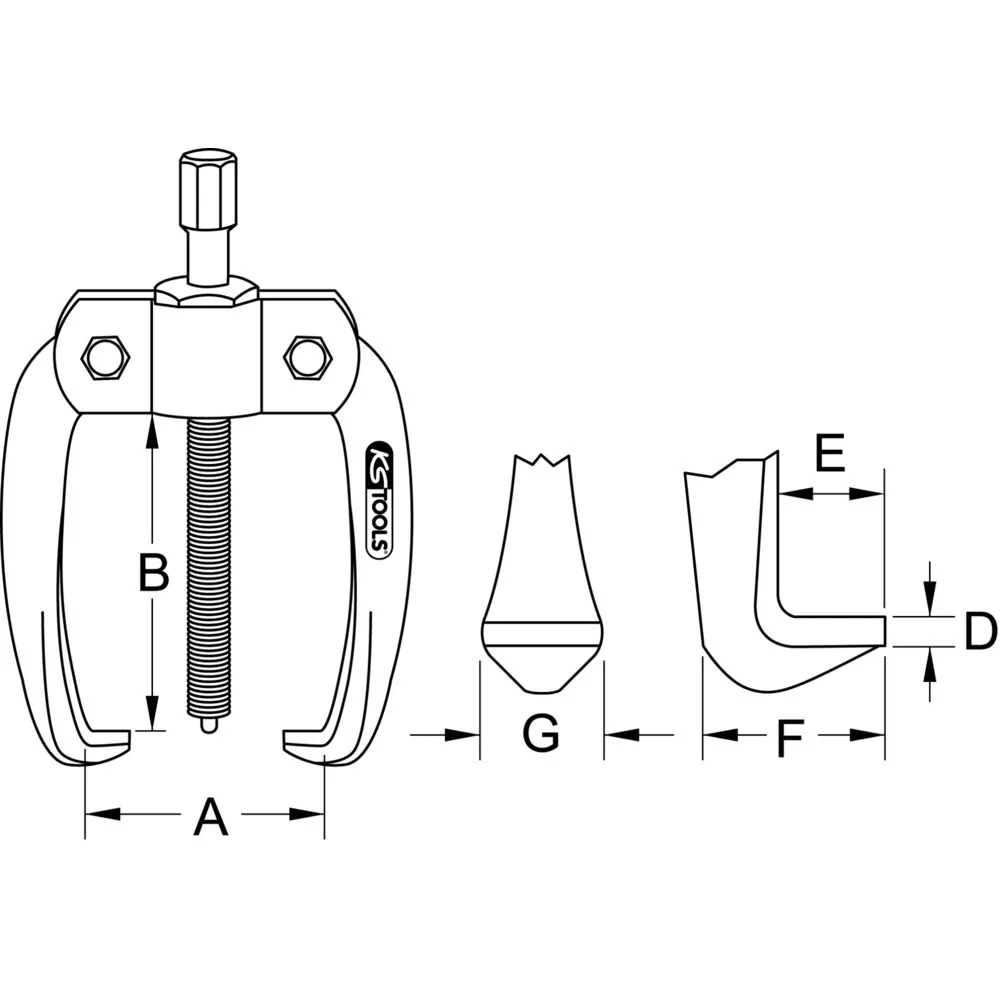 KS TOOLS BASIC Universal-Abzieher 2-armig, 10-100mm