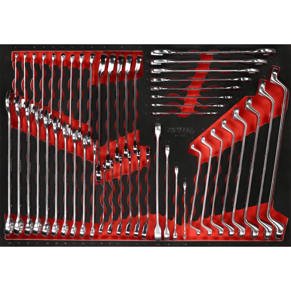 KS TOOLS Schraubenschlüssel-Satz in Schaumstoffeinlage, 50-tlg
