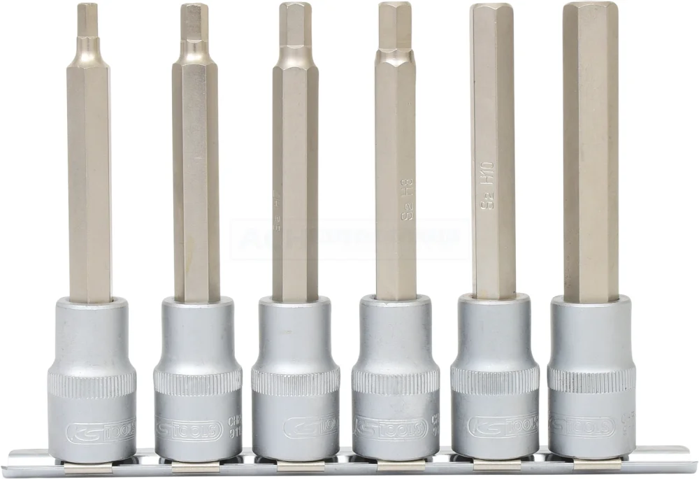 KS Tools 1/2" Bit-Stecknuss-Satz Innensechskant, lang, 6-tlg - 911.1336