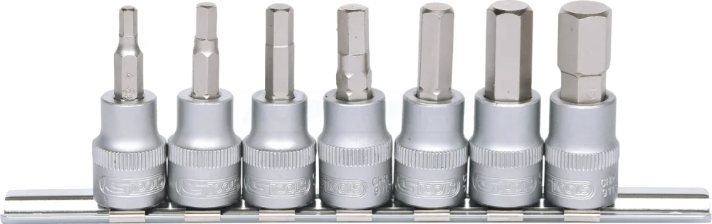 KS Tools 3/8" Bit-Stecknuss-Satz Innensechskant, 7-tlg - 911.3945