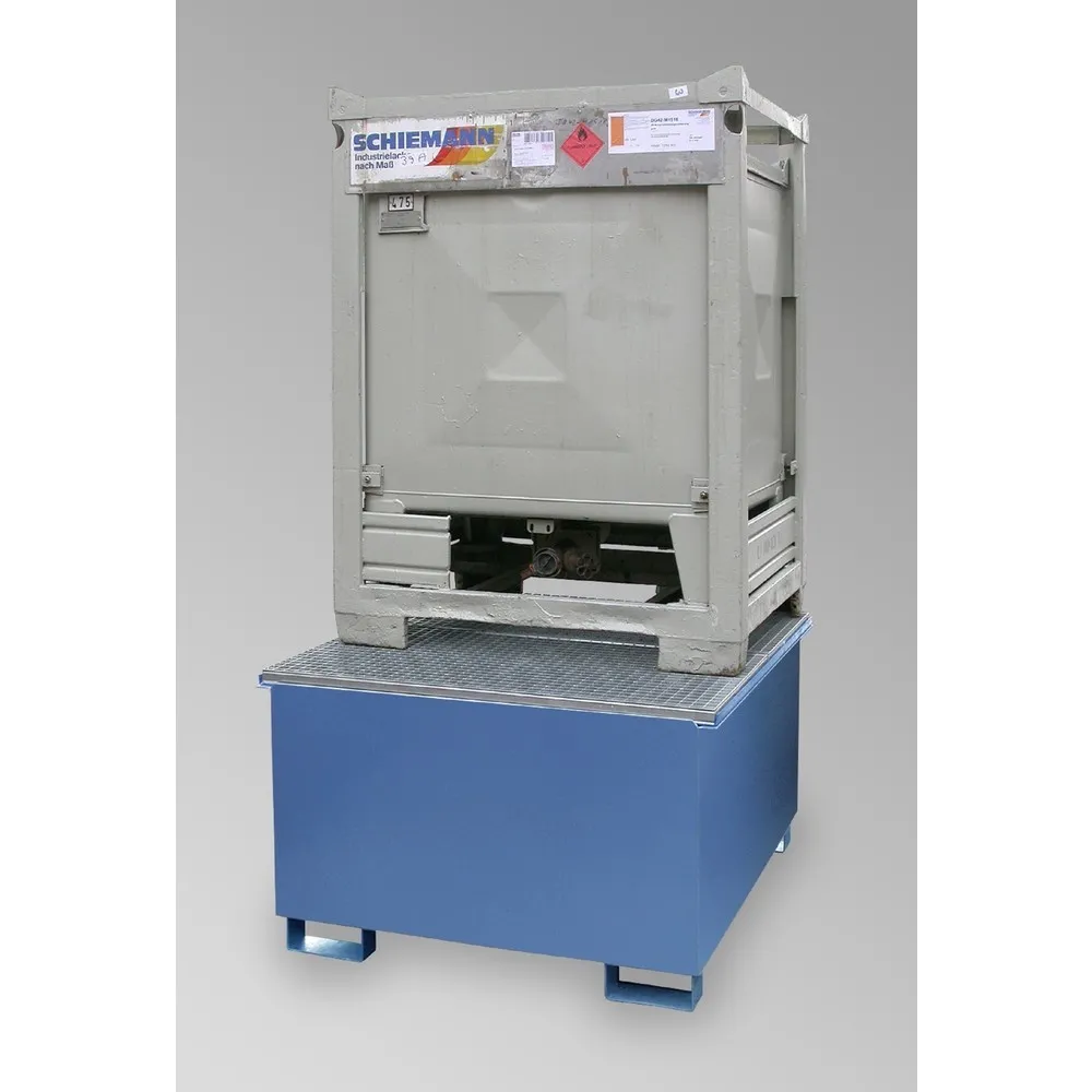 LaCont Auffangwanne, HxBxT 790 x 1.360 x 1.300 mm, Ü-Zeichen, lackiert, RAL 5015 himmelblau