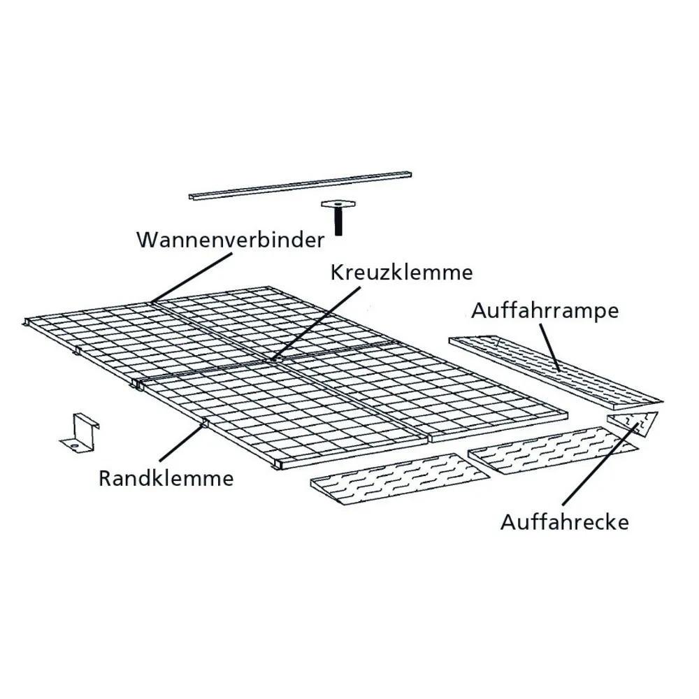 LaCont Wannenverbinder VB 047 für Sicherheitsbodenelement BS, verzinkt