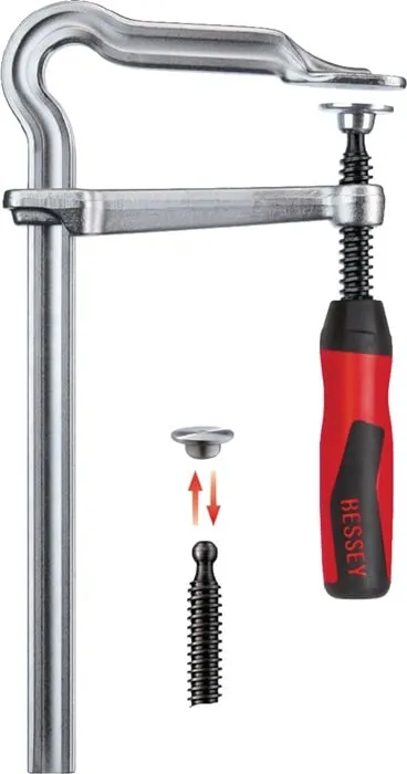 Ganzstahlschraubzwinge OMEGA Spann-W.200mm A.100mm 2-K-Griff BESSEY