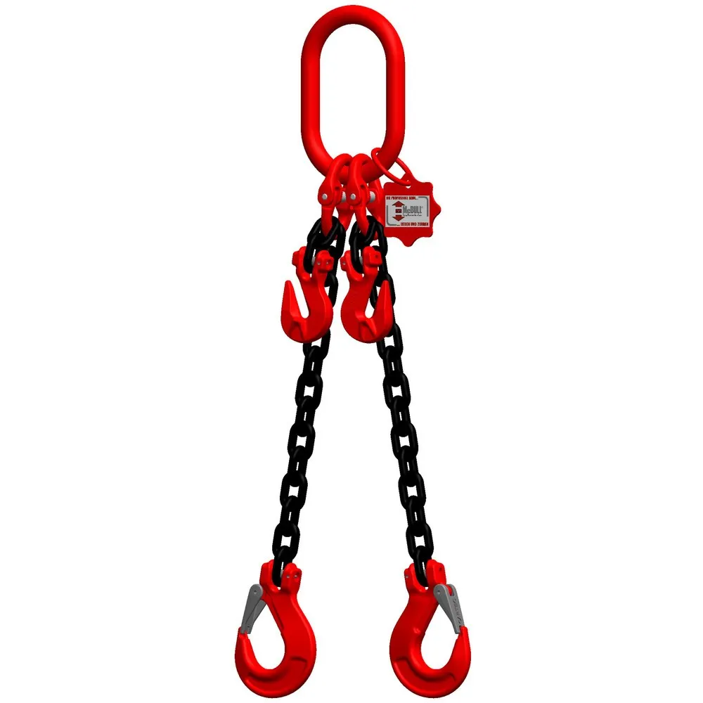 McBULL® 2-Strang-Kettengehänge, GK8, Nutzlänge 2.000 mm, Tragkraft 2.800 kg, mit Verkürzungshaken