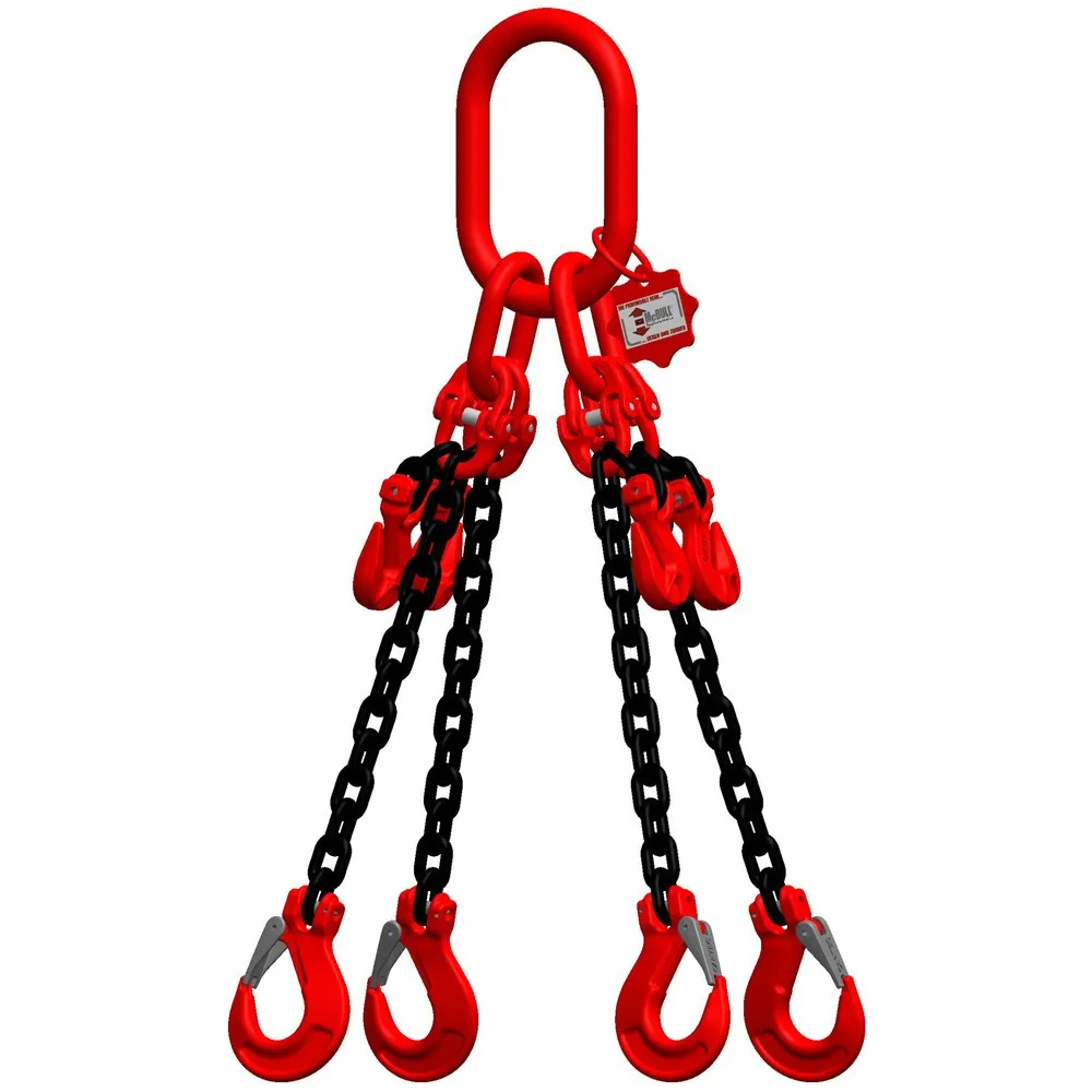 McBULL® 4-Strang-Kettengehänge, GK8, Nutzlänge 2.000 mm, Tragkraft 2.360 kg, mit Verkürzungshaken