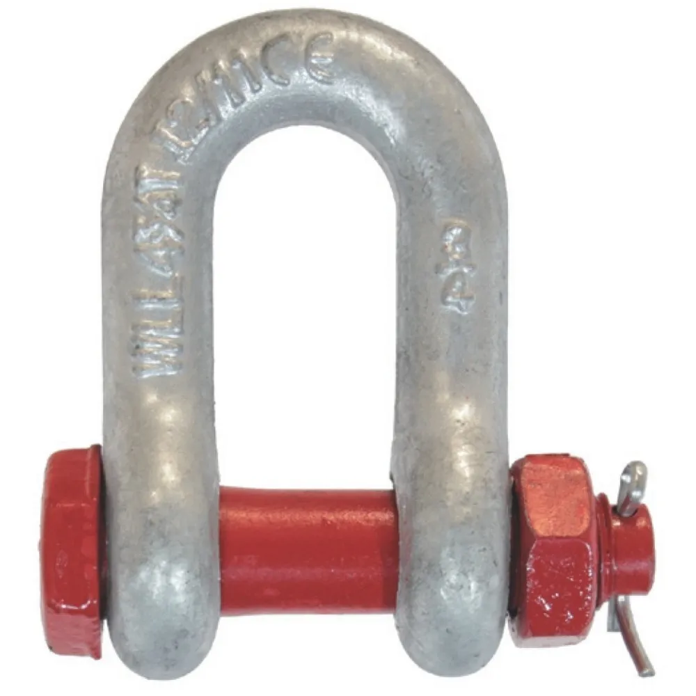 McBULL® Schäkel, hochfest, gerade Form, mit Mutter und Splint, Nenngröße 5/8", Tragkraft 3.250 kg