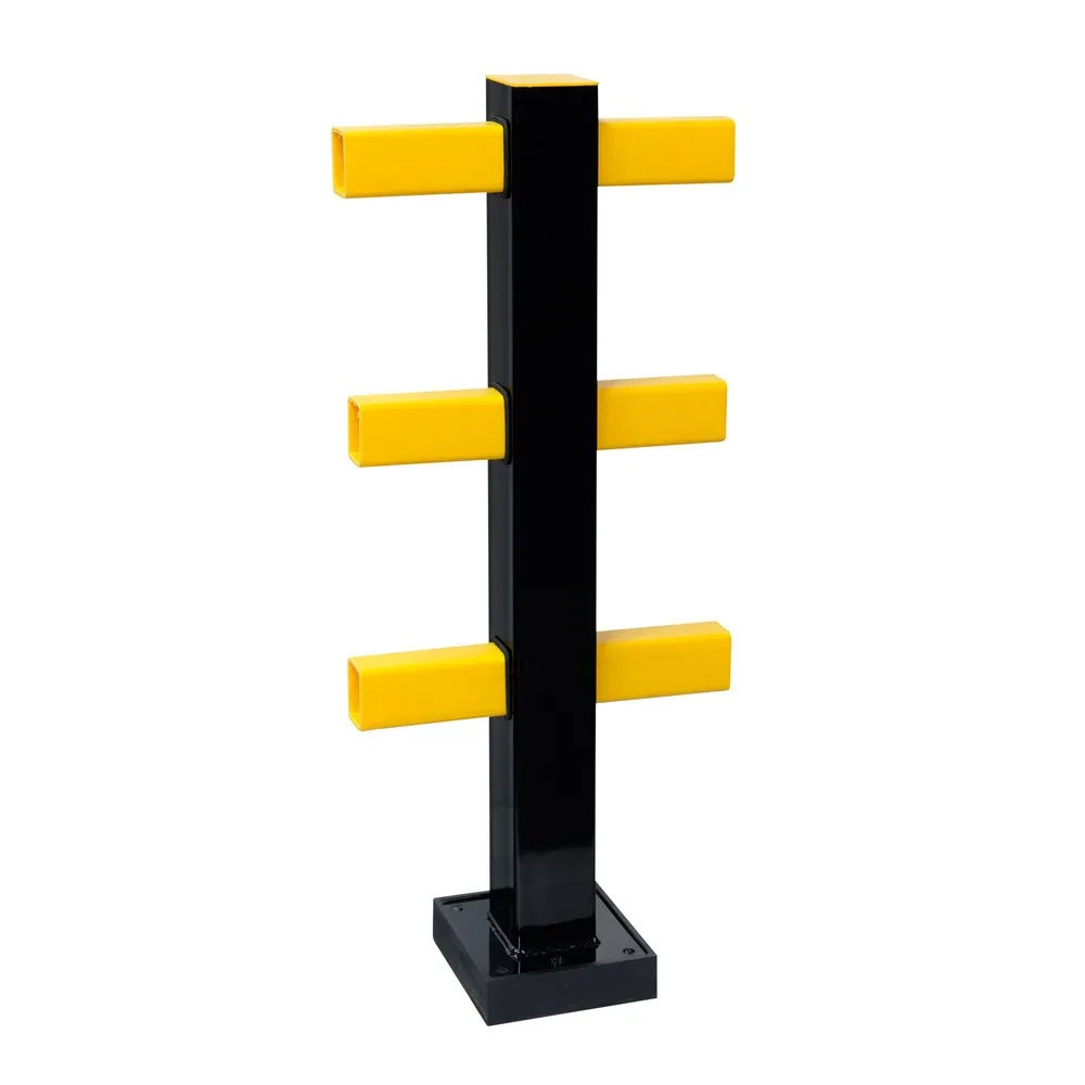 MORAVIA Mittelpfosten für Rammschutzgeländer BLACK BULL HYBRID, Innenbereich, schwarz, 1.040 mm Höhe