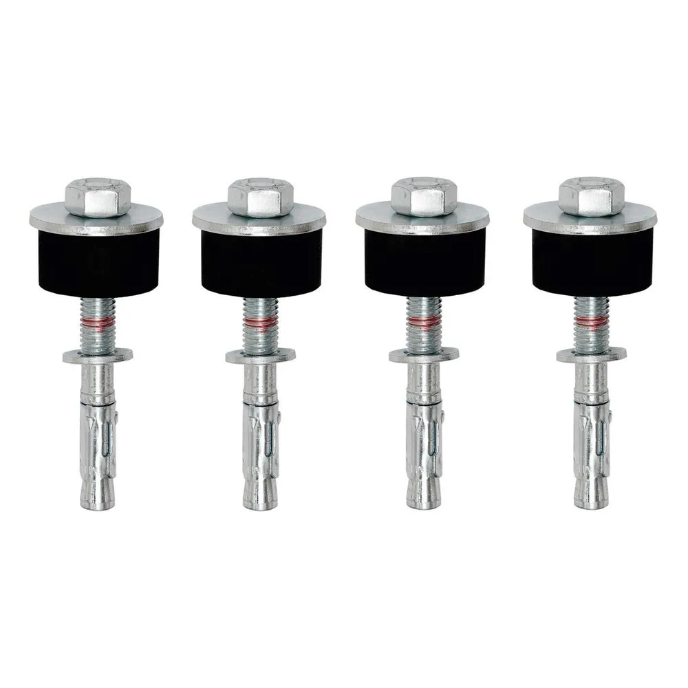 MORAVIA Durchsteckanker FLEX für Betonböden, 4er-Set, ØxL12 x 110 mm, mit Gummipuffern Ø 40 mm, inkl. Unterlegscheiben und Muttern