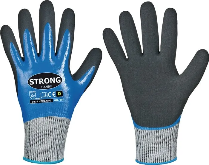 Schnittschutzhandschuhe Delano Gr.9 dunkelblau/schwarz EN 388 PSA II 12 PA