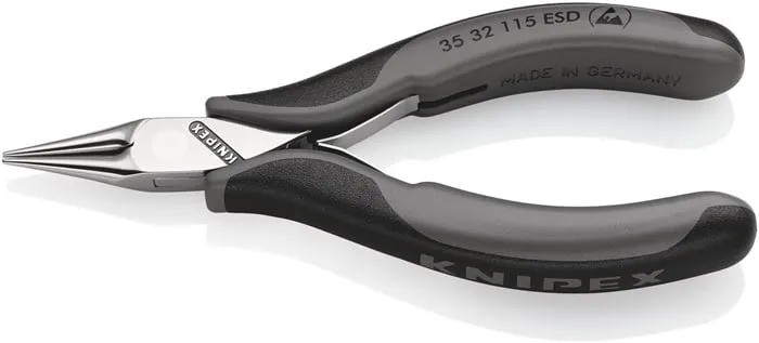 Elektronik-Greifzange Gesamt-L.115mm ESD flachbreite Backen spiegelpol.Form 3