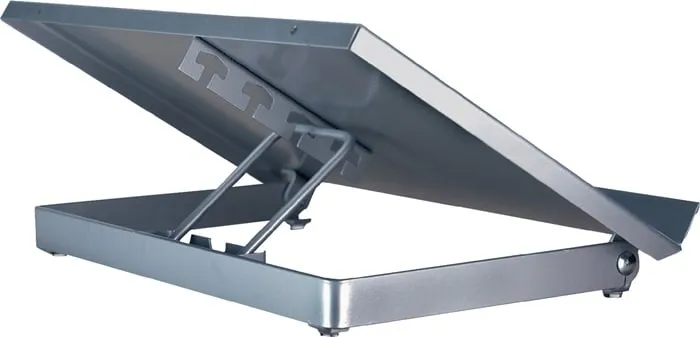 Konzepthalter B350xT247xH60mm MET silber verstellb.Sichtabstand