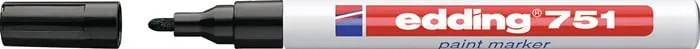 Lackmarker 751 schwarz Strich-B.1-2mm Rundspitze EDDING VE: 10St.
