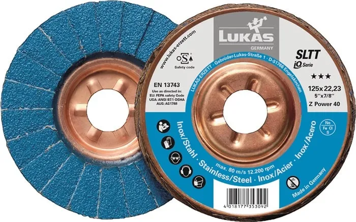 Fächerscheibe SLTT Z Power D.125mm K.60 fl.INOX ZK LUKAS VE: 10St.