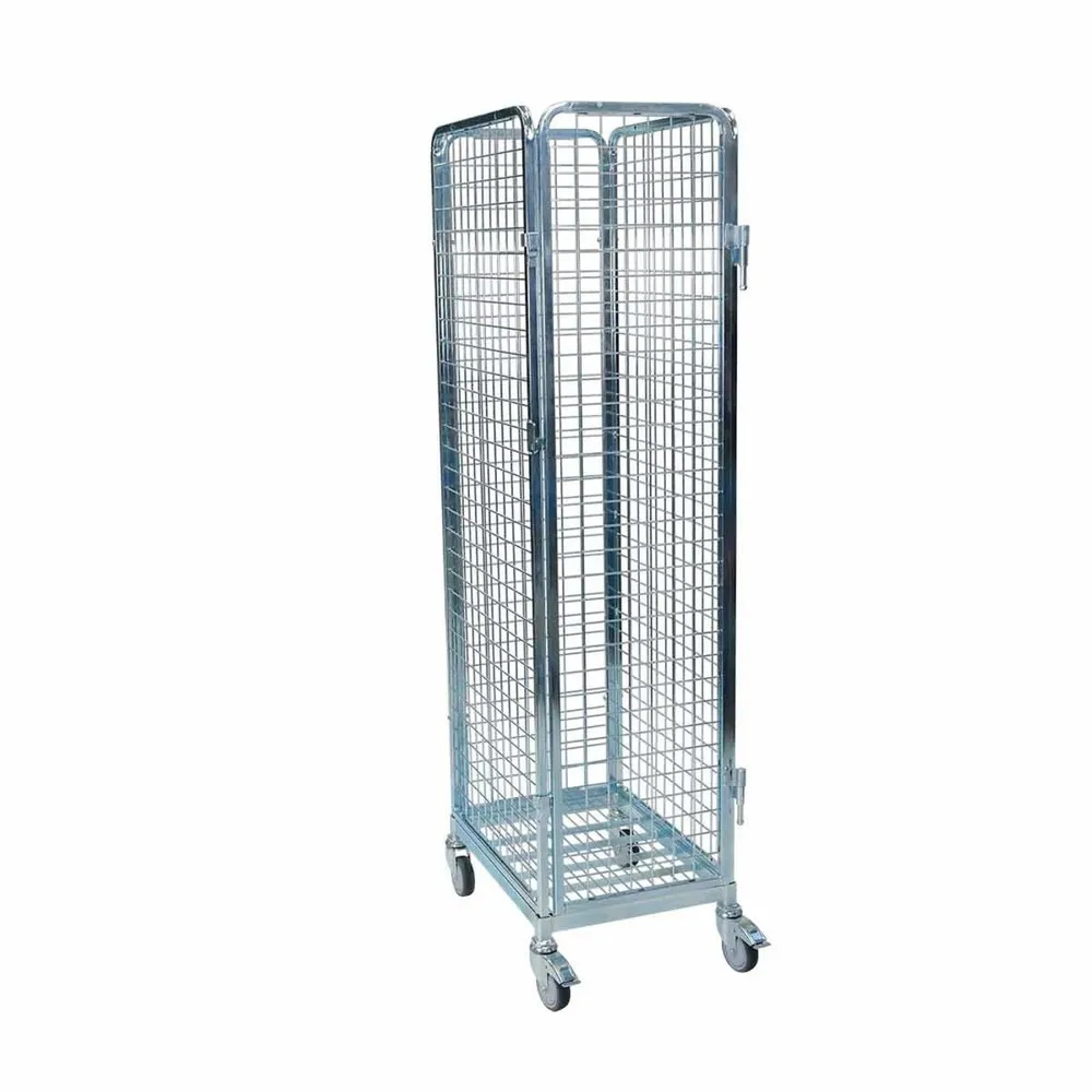 Stahlrollbehälter 1665, 460 x 640 mm, 4- seitig, 1 Tür, Cr 3