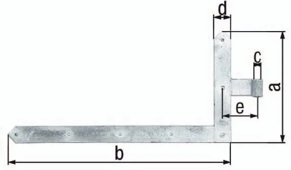 Torwinkelband 600x1000x60x120mm STA TZN li.unten 8mm GAH