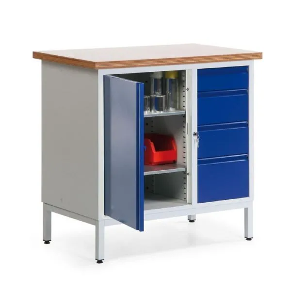 Taurotec Kompakt Werkbank R3 Schrankfach mit 4 Schubladen
