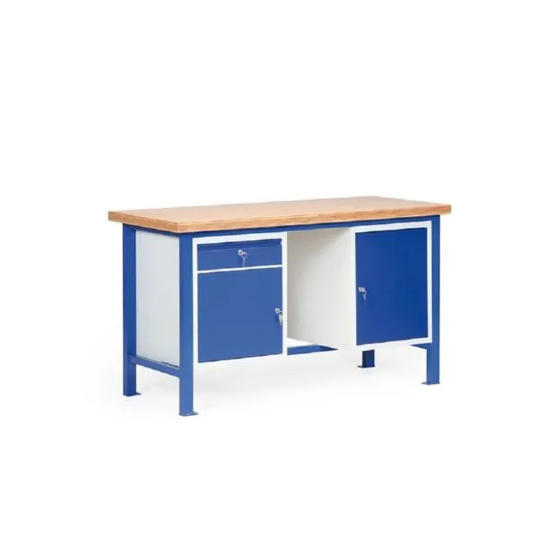 Taurotec Standard Werkbank 1500 x 700 mit 2 Schränken sowie 1 Tür 1500 x 700 mm