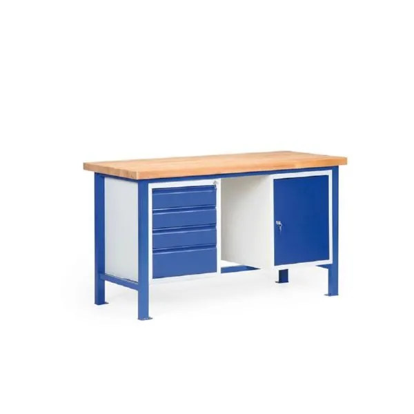 Taurotec Standard Werkbank Länge 1500 x Tiefe 700 mm mit 2 Schränken