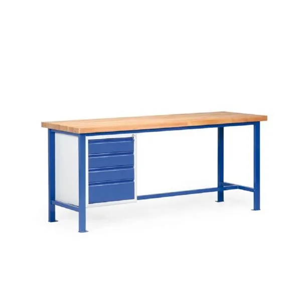 Taurotec Kombiwerkbank L 2000 x T 700 1 Schrank mit Buchenleimholz