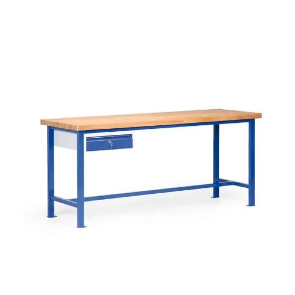 Taurotec Kombiwerkbank 2000 x 700 mm mit 1 Schublade Platte 40 mm Buchenleimholz