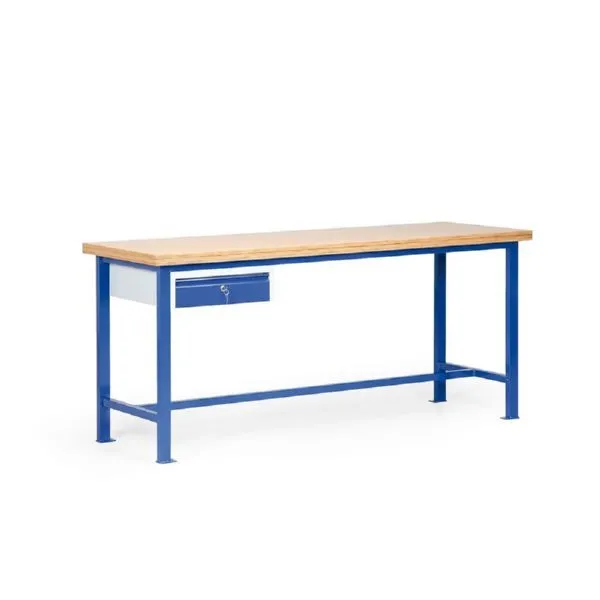 Taurotec Kombiwerkbank 2000 x 700 mm Multiplexholz Platte mit 1 Schublade