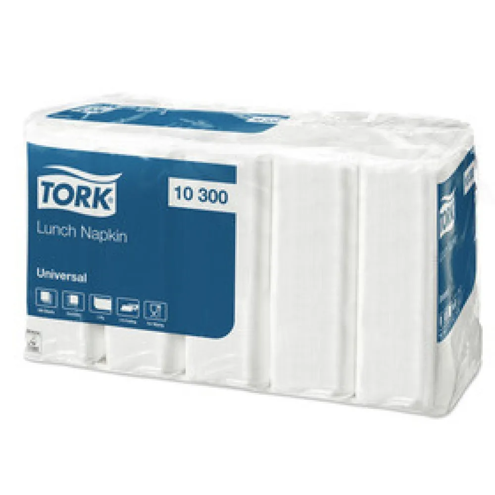 TORK® 509300 Lunchserviette Weiß, 1-lagig , 1 VE = 8 Bündel à 500 Servietten (4000 Stück)