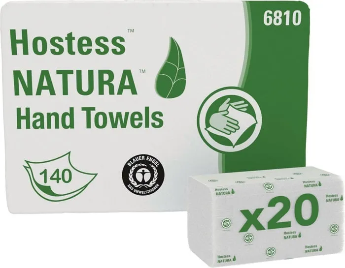Handtuch Hostess™ NATURA™ 6810 2-lag.weiß L.ca.330 mmxB.ca.250mm 20 Päckchenx140