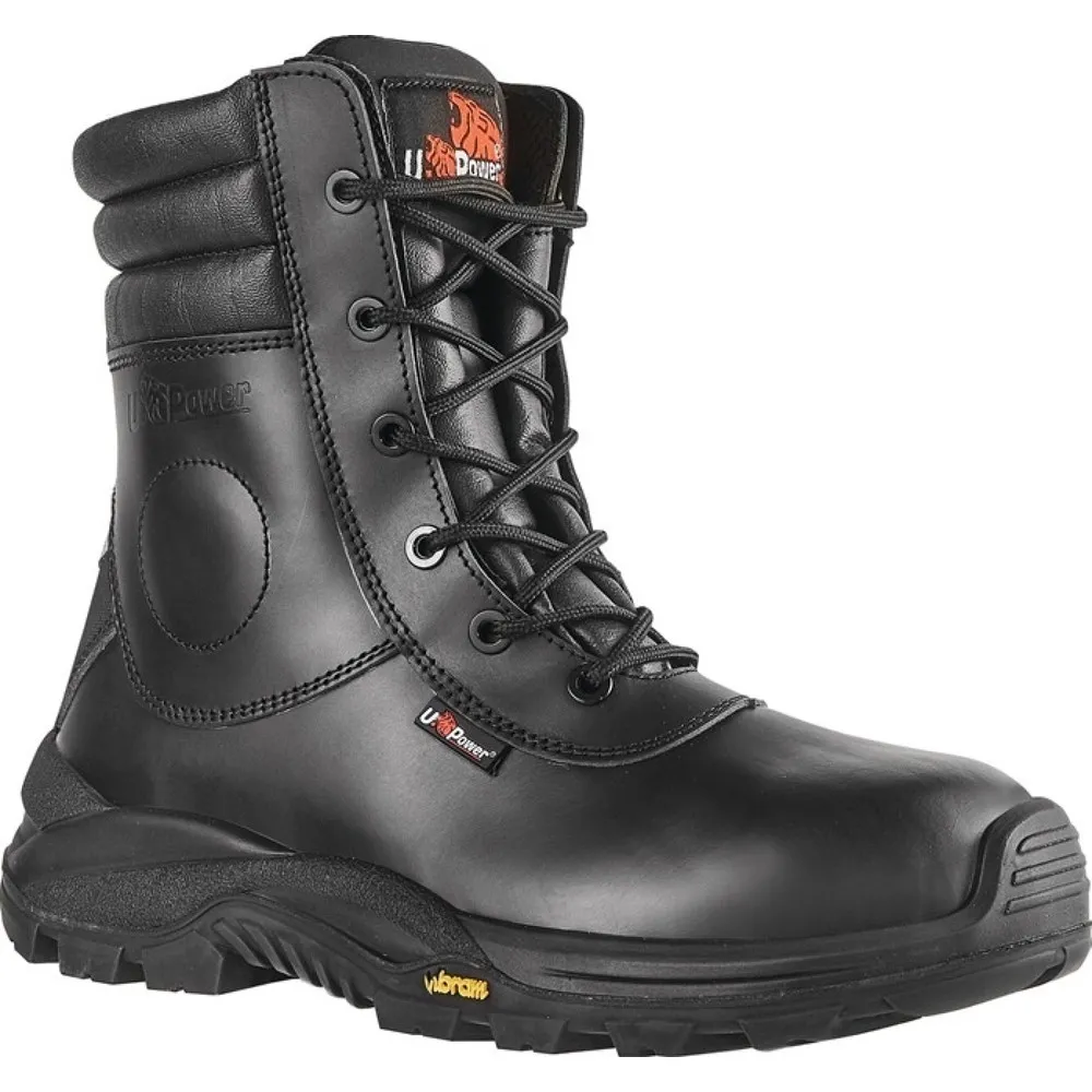 U.POWER Sicherheitswinterstiefel LEOPARD, S3 HRO CI SRC EN ISO 20345, Größe 45 schwarz, Glattleder