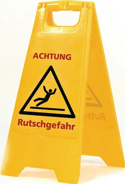 Warnschild Achtung Rutschgefahr Schriftzug B 300xH 570mm