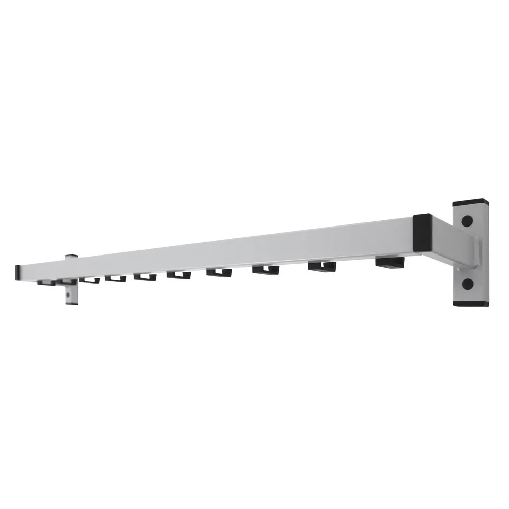 Wandgarderobe Safe, zum Anschrauben, grau, 10 Haken