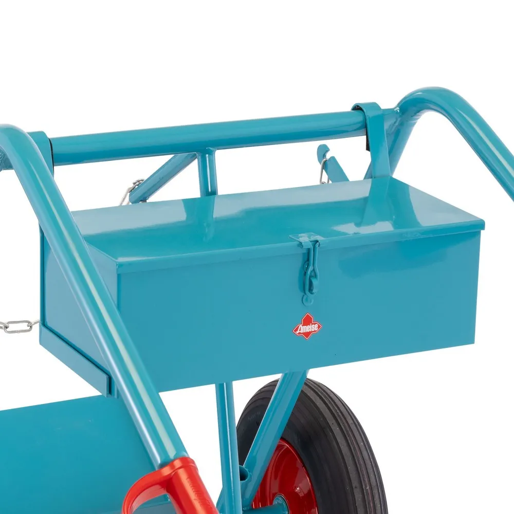 Werkzeugkasten für Ameise® 2er-Stahlflaschenkarre, leer, verschließbarer Deckel, HxBxT 155 x 460 x 210 mm