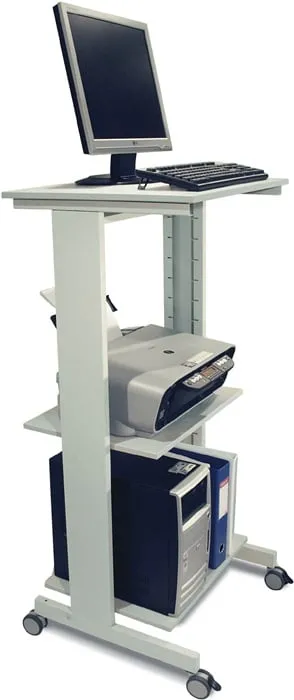 PC-Arbeitstisch H1180xB600xT500mm lichtgrau fahrbar