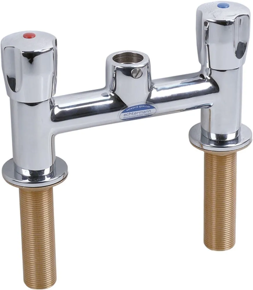 Zweilochmischbatterie ohne Auslauf verchromt