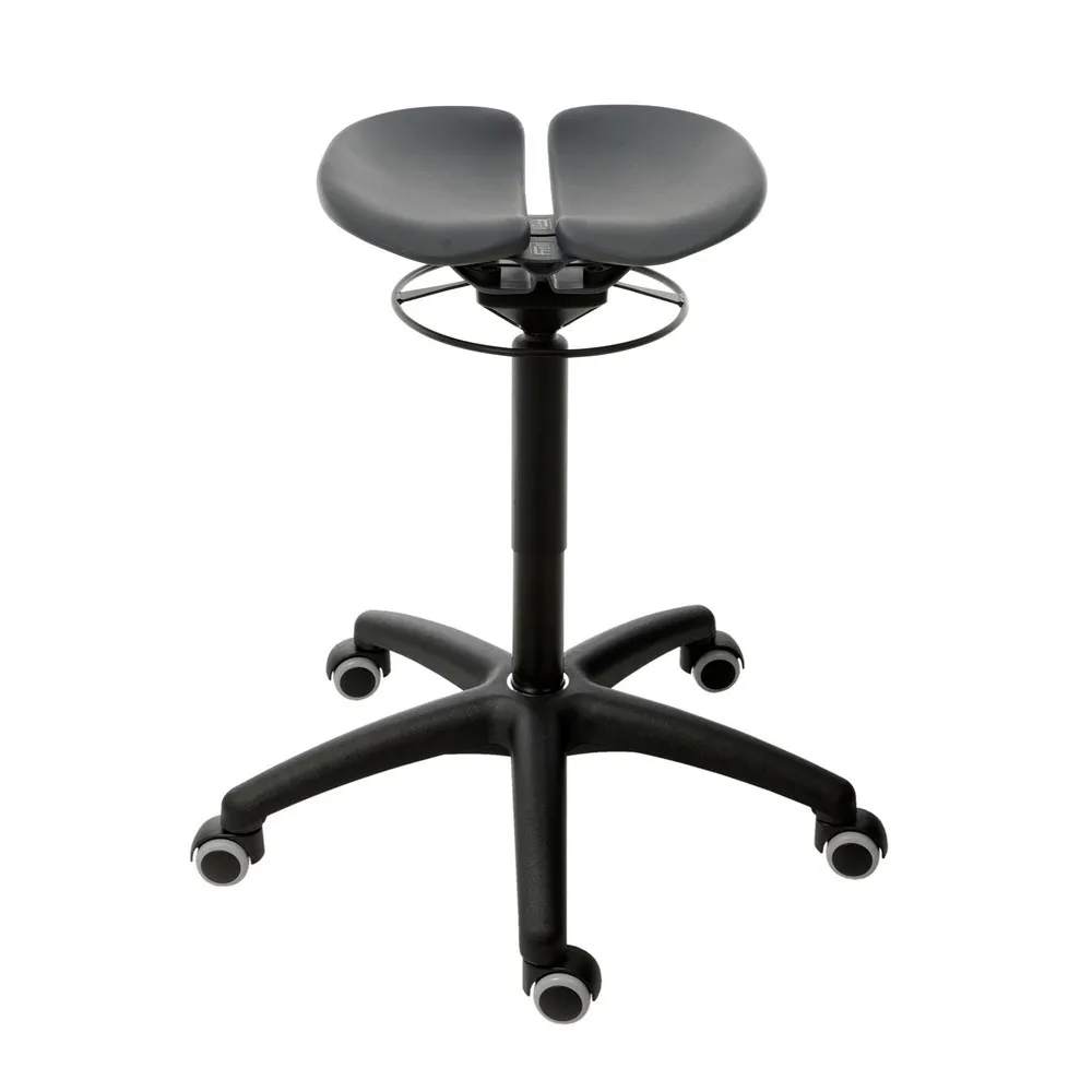 HEMMDAL Sitzschale auf Federelementen, Kunststoffsitz 2-geteilt, Sitzhöhe 500-680 mm, Rollen