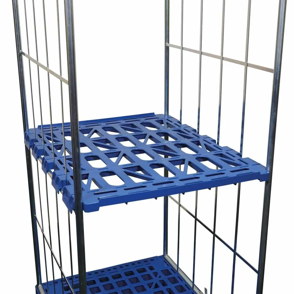 Zwischenboden für rolltainer® 2-seitige Rollbehälter aus HDPE-Kunststoff, blau, BxT 682 x 815 mm