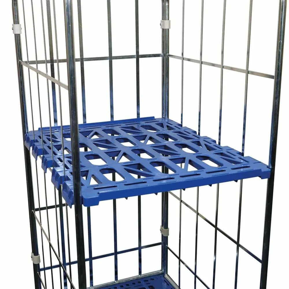 Zwischenboden für rolltainer® 3-seitige Rollbehälter aus HDPE-Kunststoff, blau, BxT 682 x 815 mm